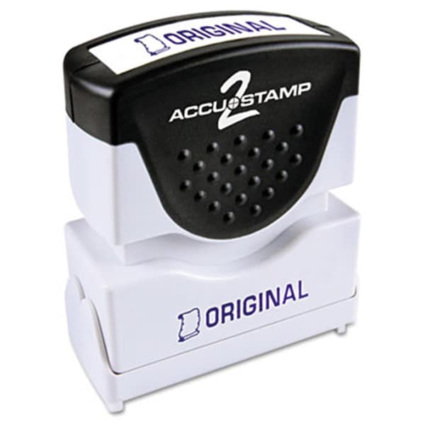 Consolidated Stamp Accustamp2 Shutter Stamp with Anti Bacteria- Blue- ORIGINAL- 1.63 x .5 35572 - main